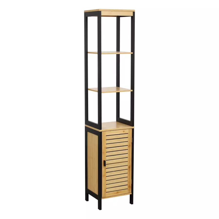 Badezimmerregal Cebu Schwarz/Naturfarben 5