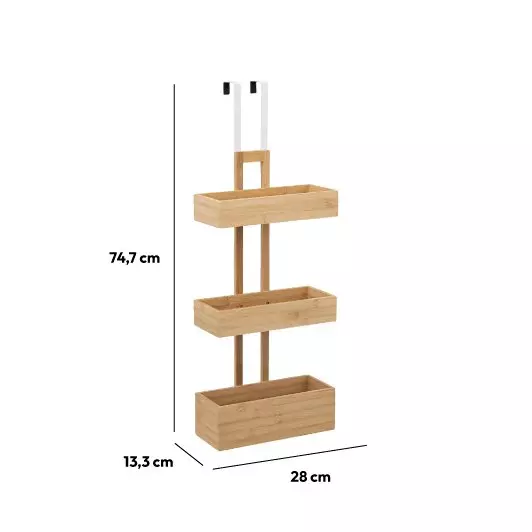 Scaffale per porta 3 livelli Bambù Naturale 4
