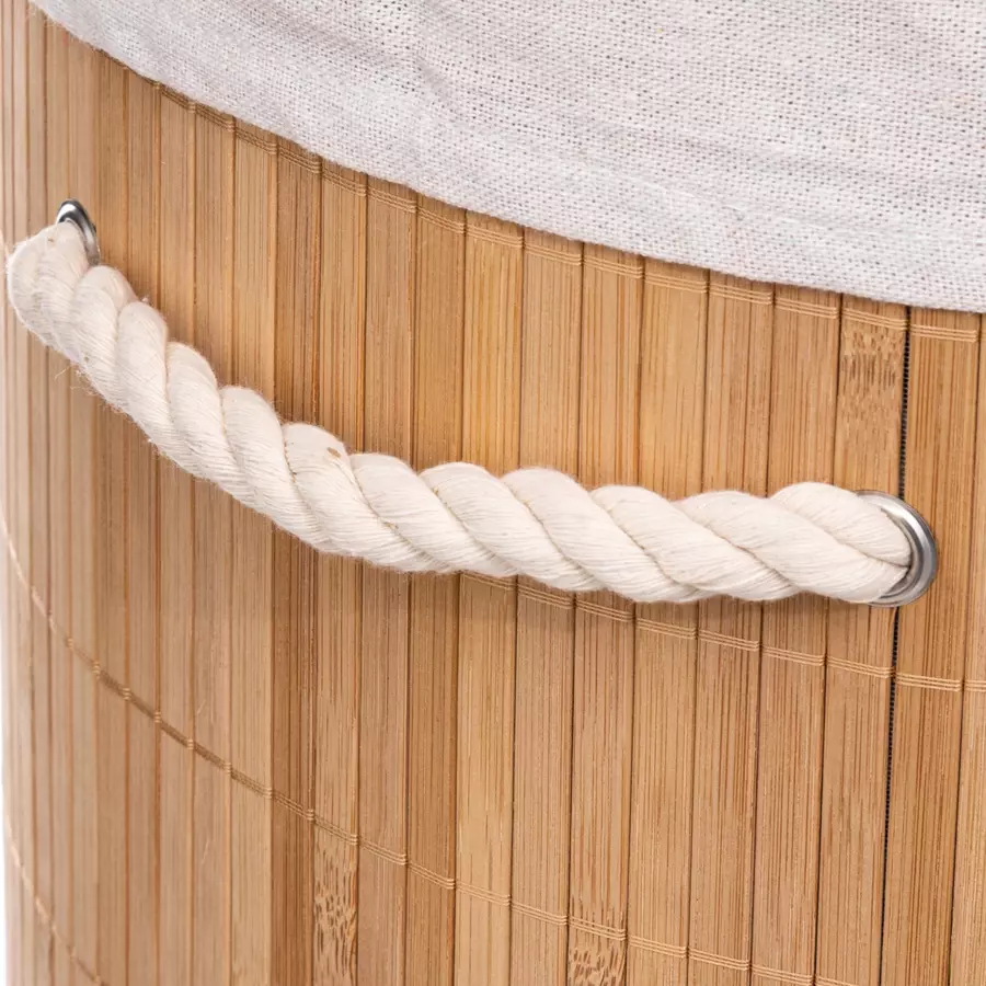 Panier à linge rond Bambou Naturel 4