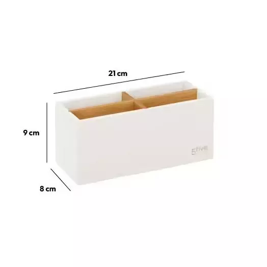 Organizador maquillaje con 4 compartimentos Natureo Blanco 4