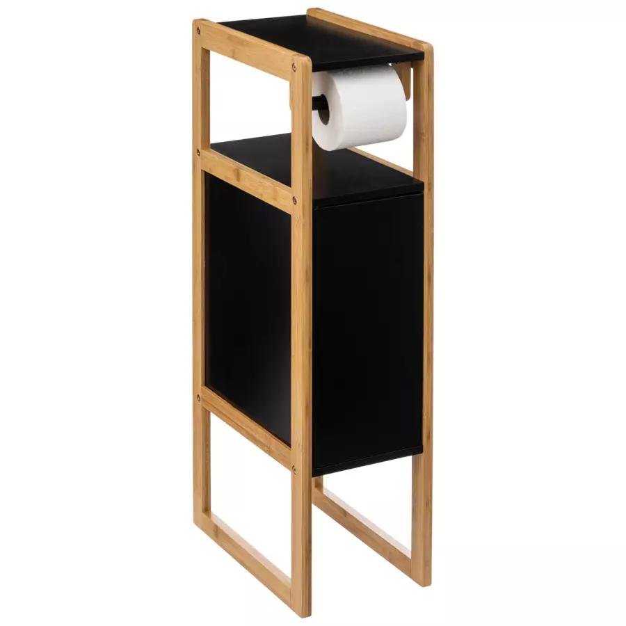 Porta papel de baño y dispensador Natureo Negro