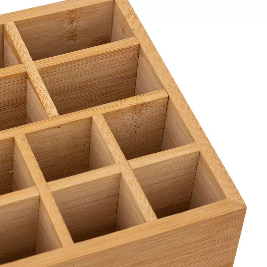 Organizer met spiegel 10 vakken Bamboe 4