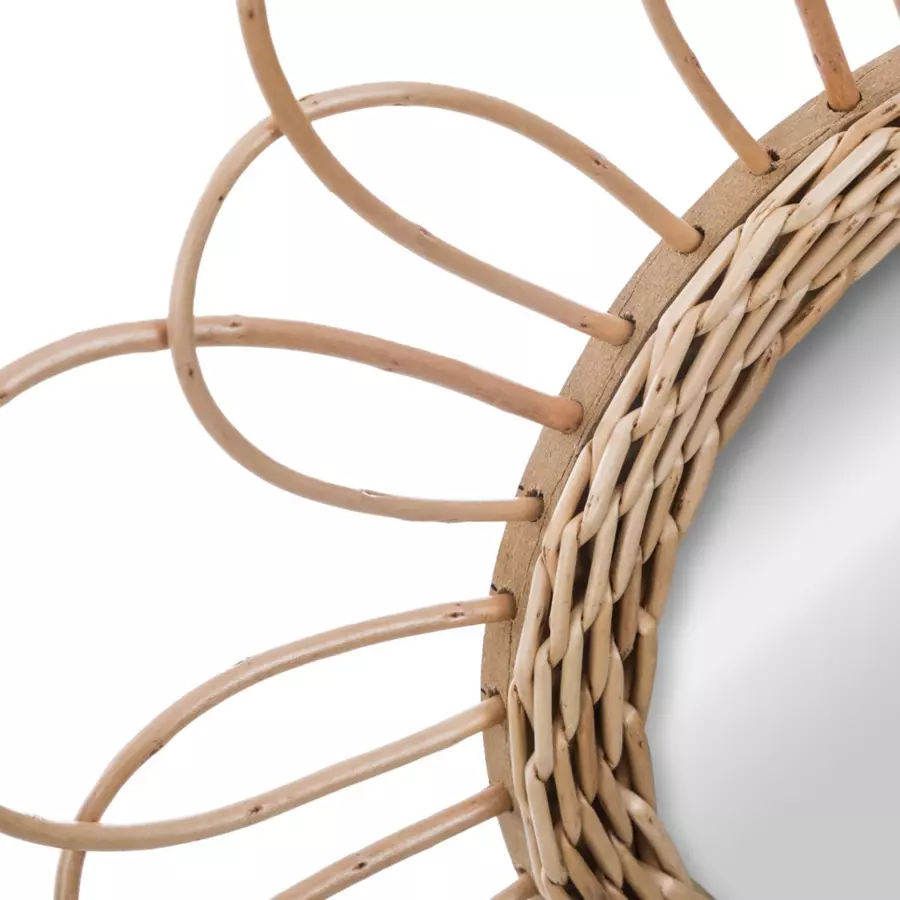Miroir Fleur Rotin Beige 4