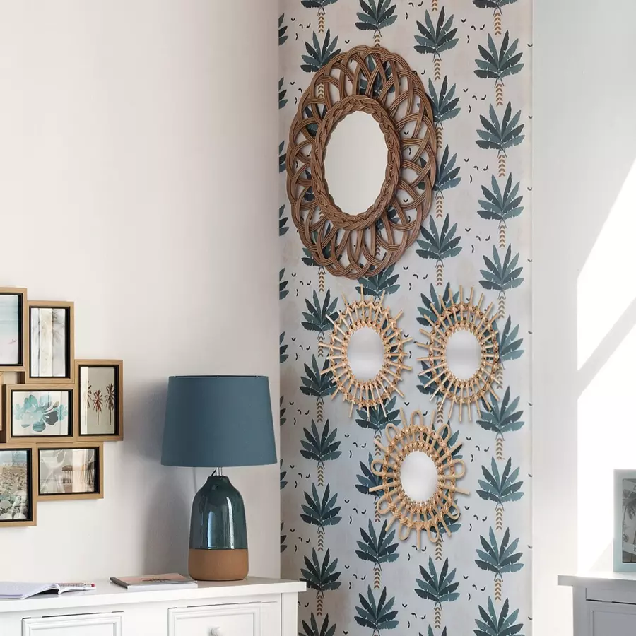 Set di 3 specchi Soleil Rotin Beige 5