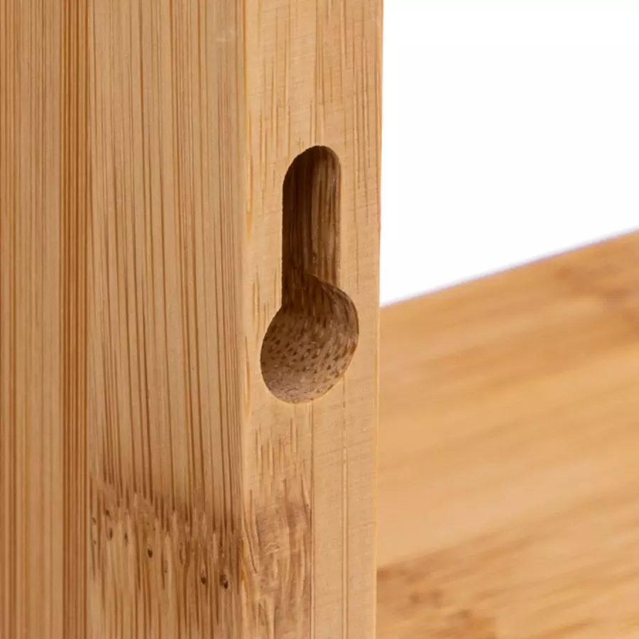 Juego de 3 estantes con borde de bambú natural Fixy 4