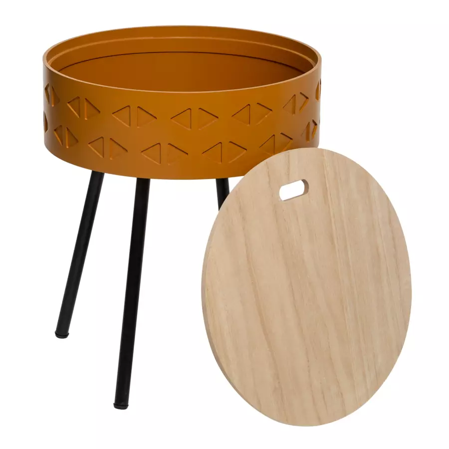 Mesa baúl Shiro Amarillo mostaza 4