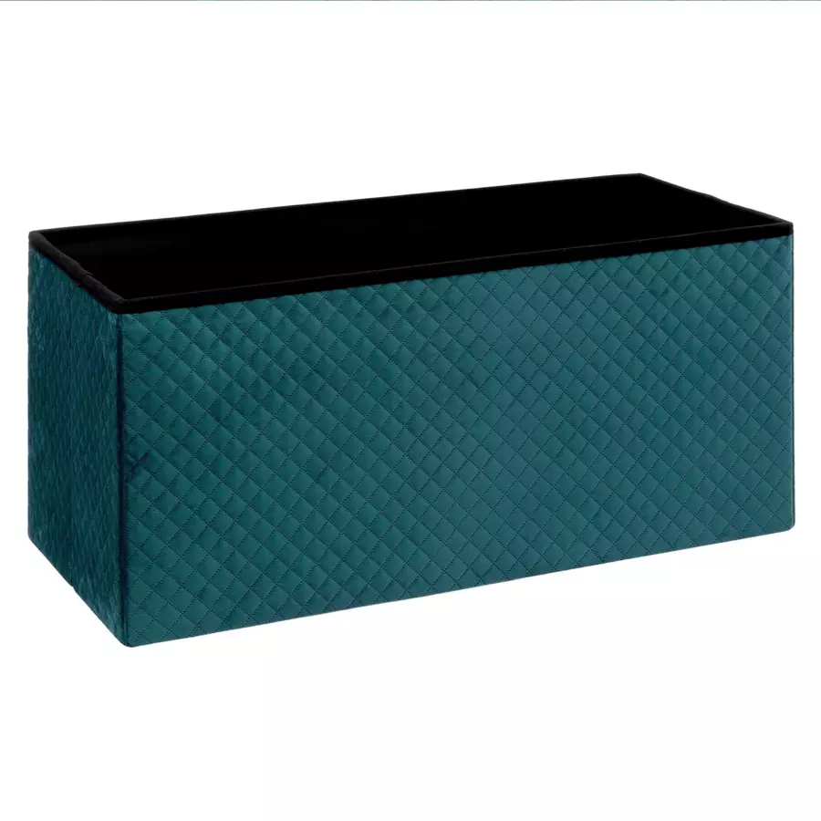 Pouf pliant double Velours Bleu 4