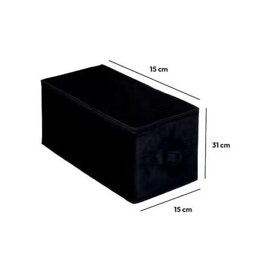 Cesta de almacén terciopelo (15 x 31 cm) Lia Negro 4