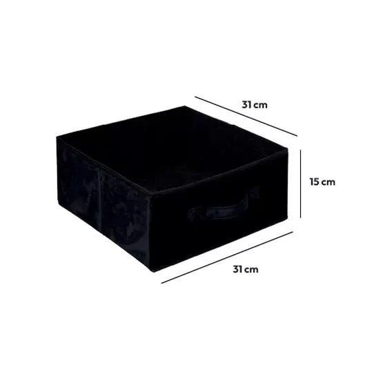Cesta de almacén terciopelo (31 x 15 cm) Lia Negro 4