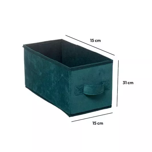 Cesta para guardar terciopelo (15 x 31 cm) Lia Azul 4