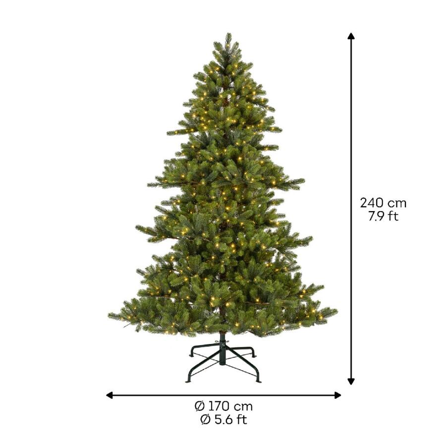 Künstlicher Weihnachtsbaum mit Beleuchtung für draußen Yukon H240 cm Tannengrün 5