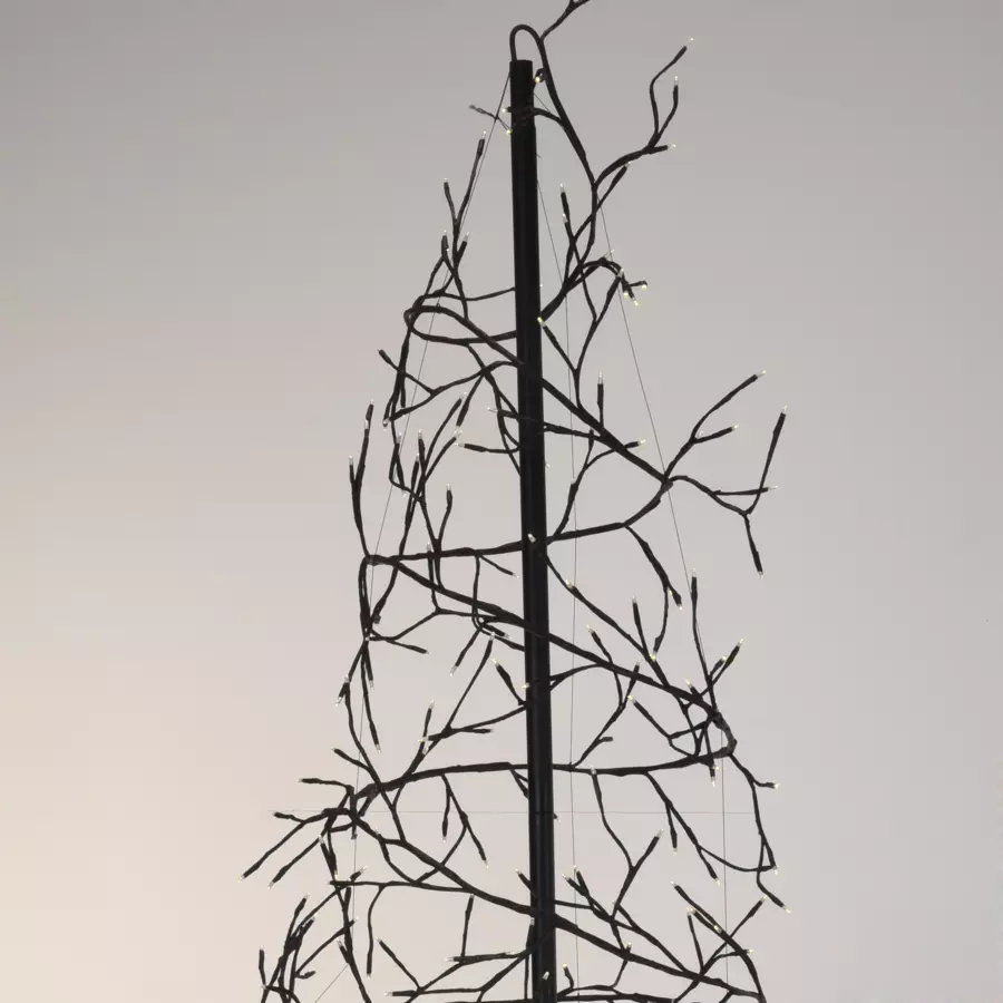 Verlichte spiraal kerstboom Spiralis Zwart H180 cm warmwit 4