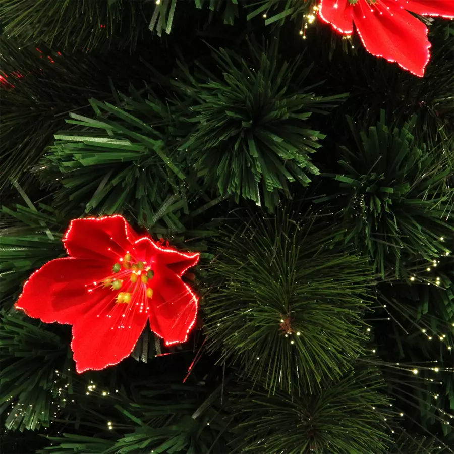 Sapin de Noël artificiel lumineux en fibre optique Mexico H120 cm Blanc chaud 5
