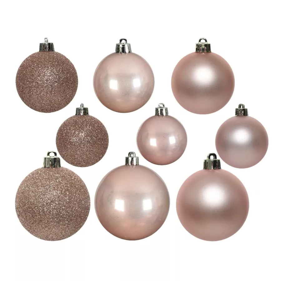Set van 30 kerstballen divers Alpine poederroze 4