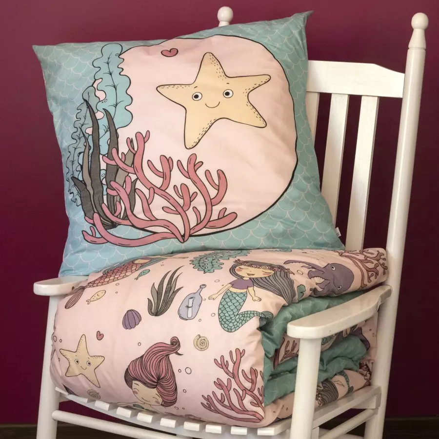 Funda nórdica y una funda de almohada de algodón (140 cm) Maeria Rosa 5