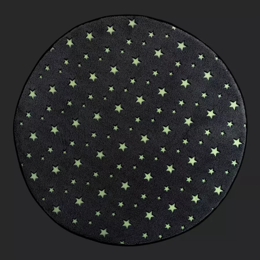 Alfombra fosforescente redonda (90 cm) Fluo Night Gris 4