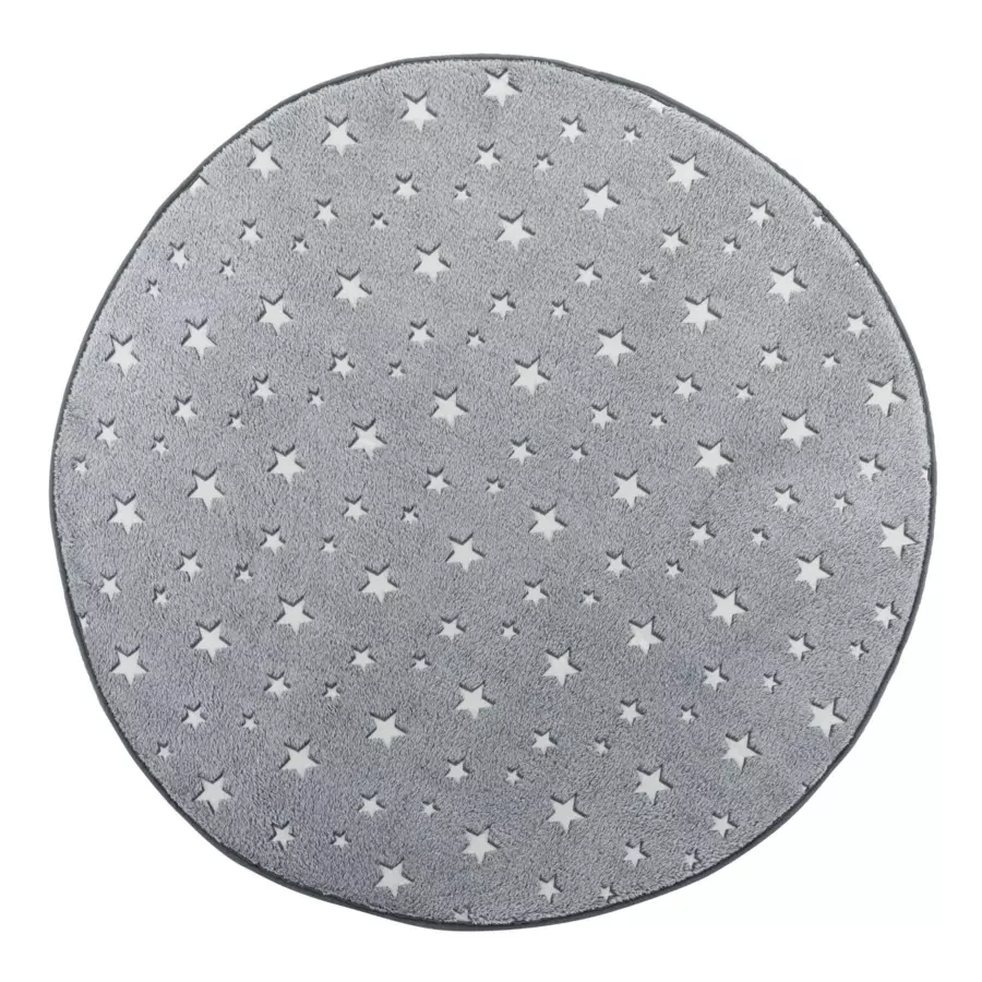 Tapis phosphorescent rond (90 cm) Fluo Night Gris 5