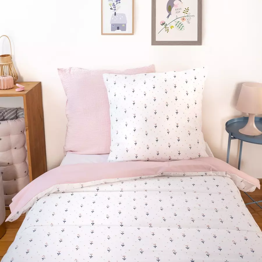 Funda nórdica y una funda de almohada de algodón (140 cm) Liberty Rosa 4