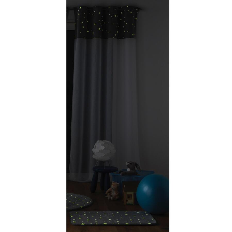 Gardine Glow in the Dark (140 x 280 cm) Moonlight Grau 4