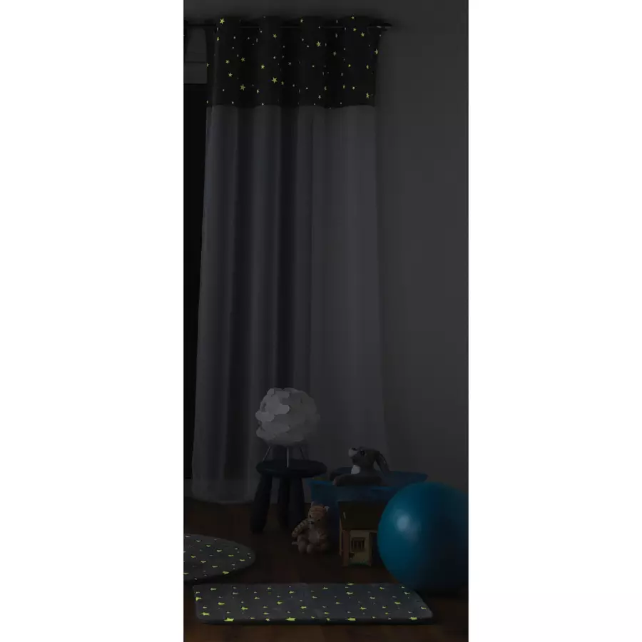 Visillo fosforescente (140 x 280 cm) Moonlight Gris 4