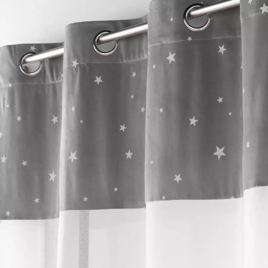Visillo fosforescente (140 x 280 cm) Moonlight Gris 5