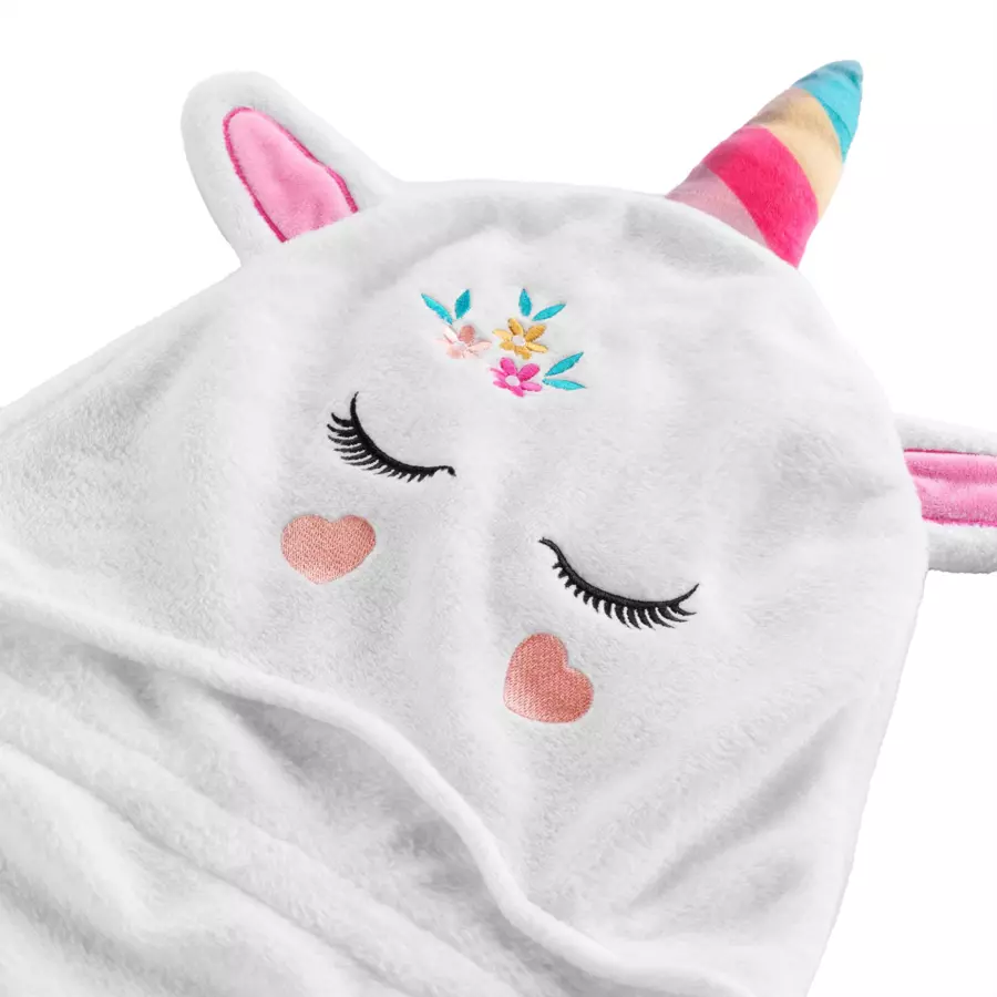Plaid à capuche enfant (120 cm) Lilove Blanc 4