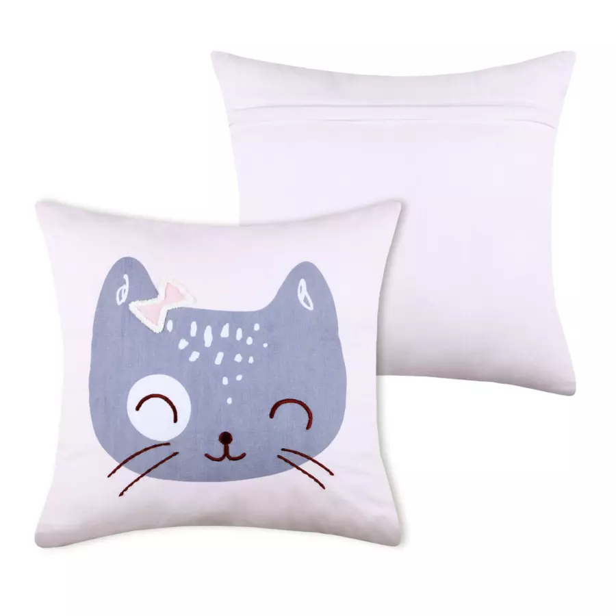 Coussin carré enfant (40 cm) Zoeline Gris souris 4
