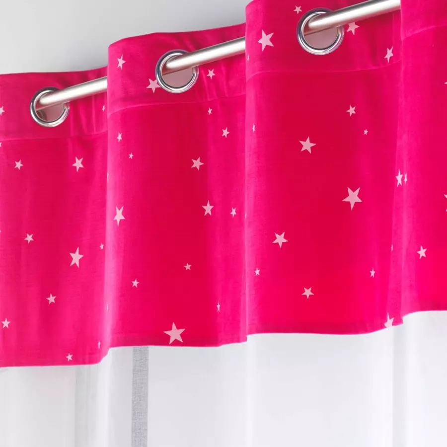 Voilage phosphorescent enfant (140 x 280 cm) Moonlight Rose fuchsia 5