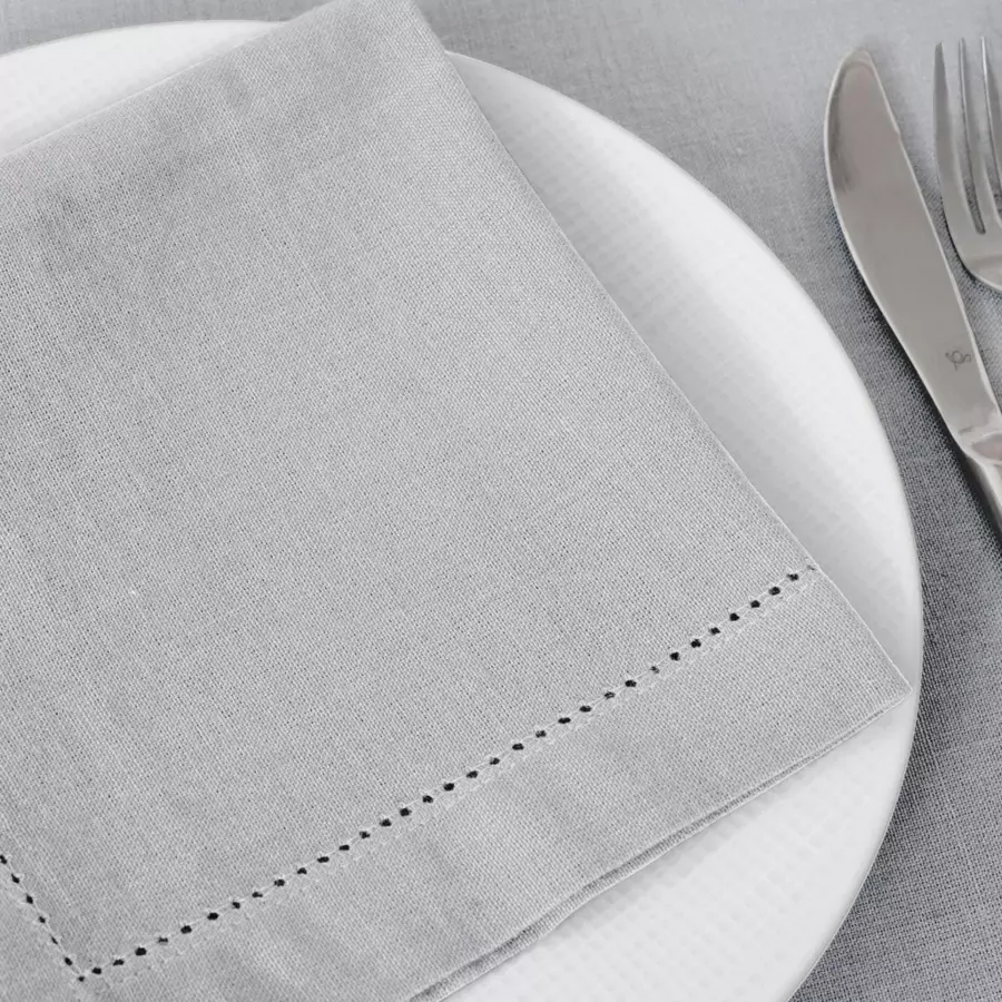 Lot de 4 serviettes Chambray Gris clair 4