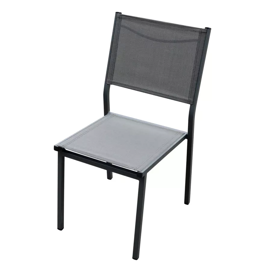 Silla de jardín alu apilable Murano - Gris antracita 4