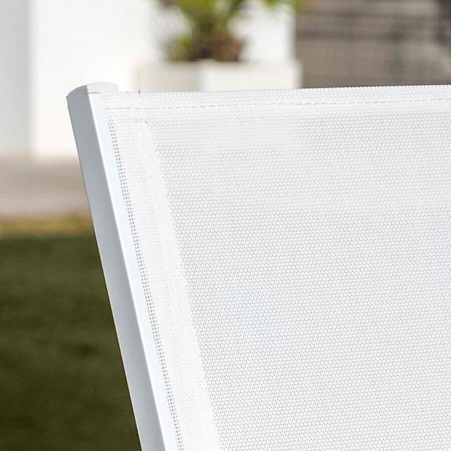 Stapelbarer Gartenstuhl mit Armlehnen Murano Aluminium - Weiß 4