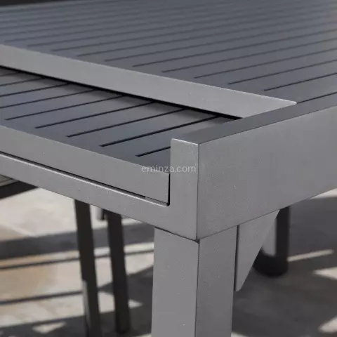 Mesa de jardín extensible Aluminio Murano (Hasta 8 pers.) - Gris Antracita 5