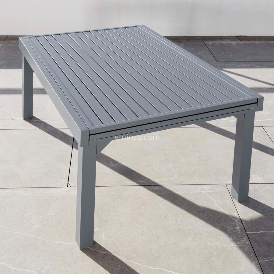 Mesa de jardín rectangular extensible Aluminio Murano (Hasta 12 pers.) - Gris pizarra 6
