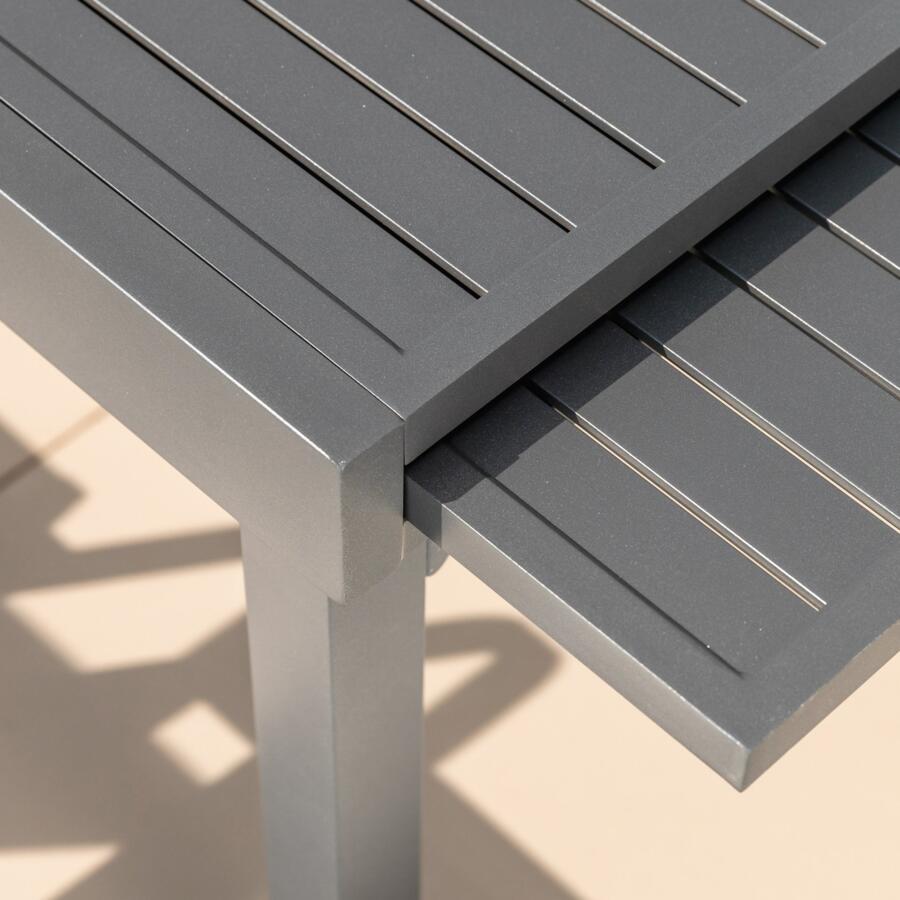 Tavolo da giardino rettangolare allungabile 10 posti Alluminio  Murano (270 x 90 cm) - Grigio antracite 5
