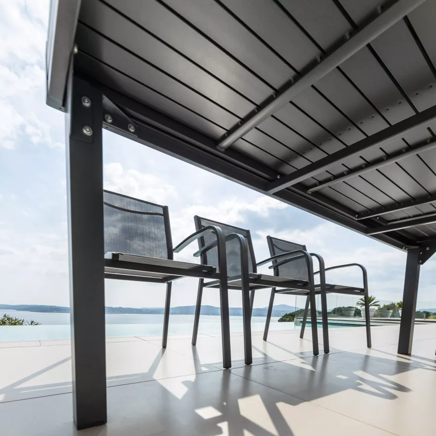 Table de jardin extensible 10 places Aluminium Murano (270 x 90 cm) - Gris anthracite 6