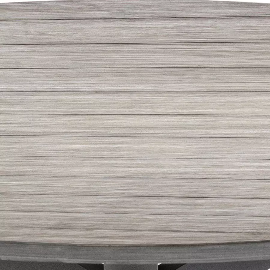 Table de jardin ronde aluminium Embruns - Noisette 5