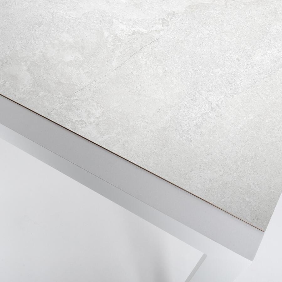 Tuintafel 6 zitplaatsen Aluminium/Keramiek Modena (150 x 75 cm) - Wit/Gris 5