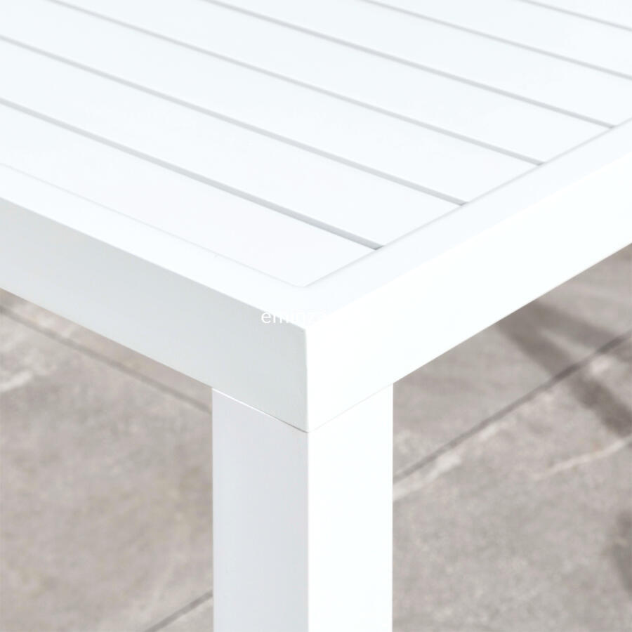 Tavolo da giardino quadrato Alluminio Murano (136 x 136 cm) - Bianco 4