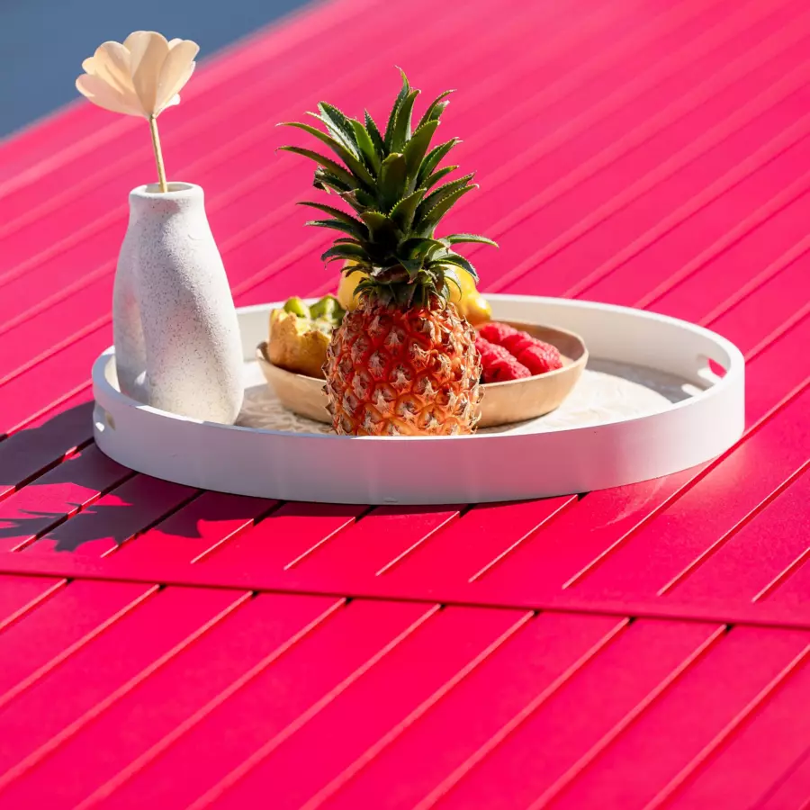 Tuintafel uitschuifbaar 12 personen Aluminium Murano (320 x 100 cm) - Rood 4