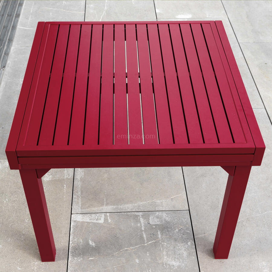 Table de jardin extensible 8 places Aluminium Murano (180 x 90 cm) - Rouge 4