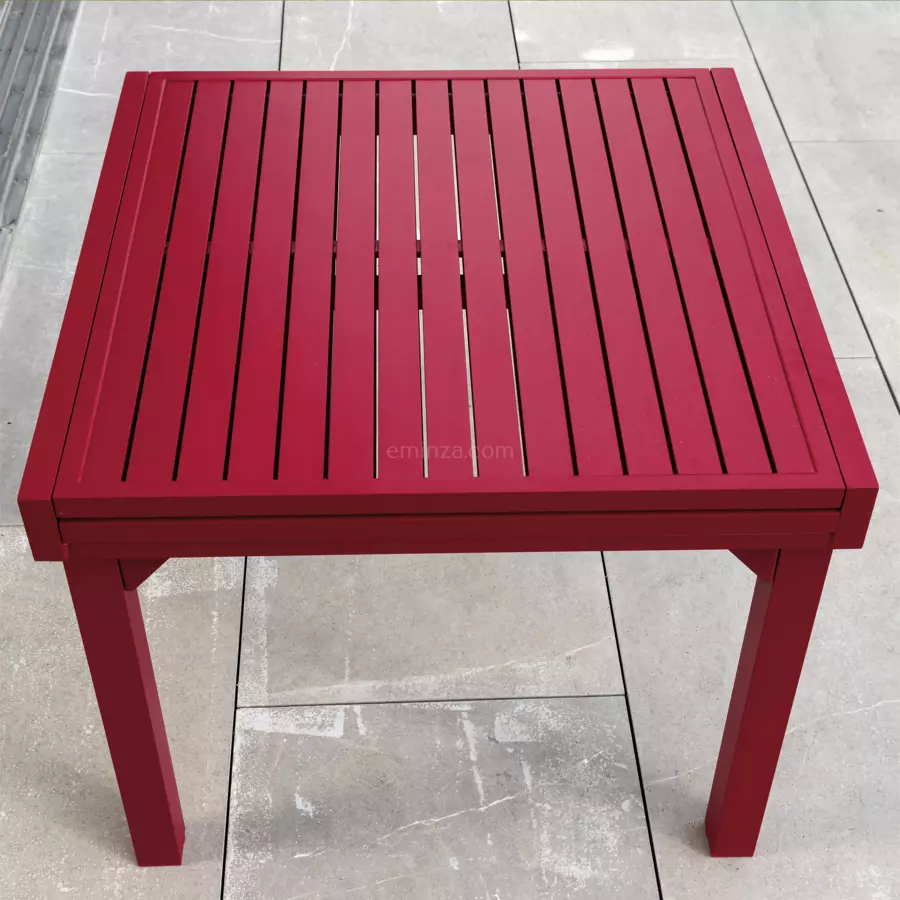 Mesa de jardín extensible Aluminio Murano (Hasta 8 pers.) - Rojo 4