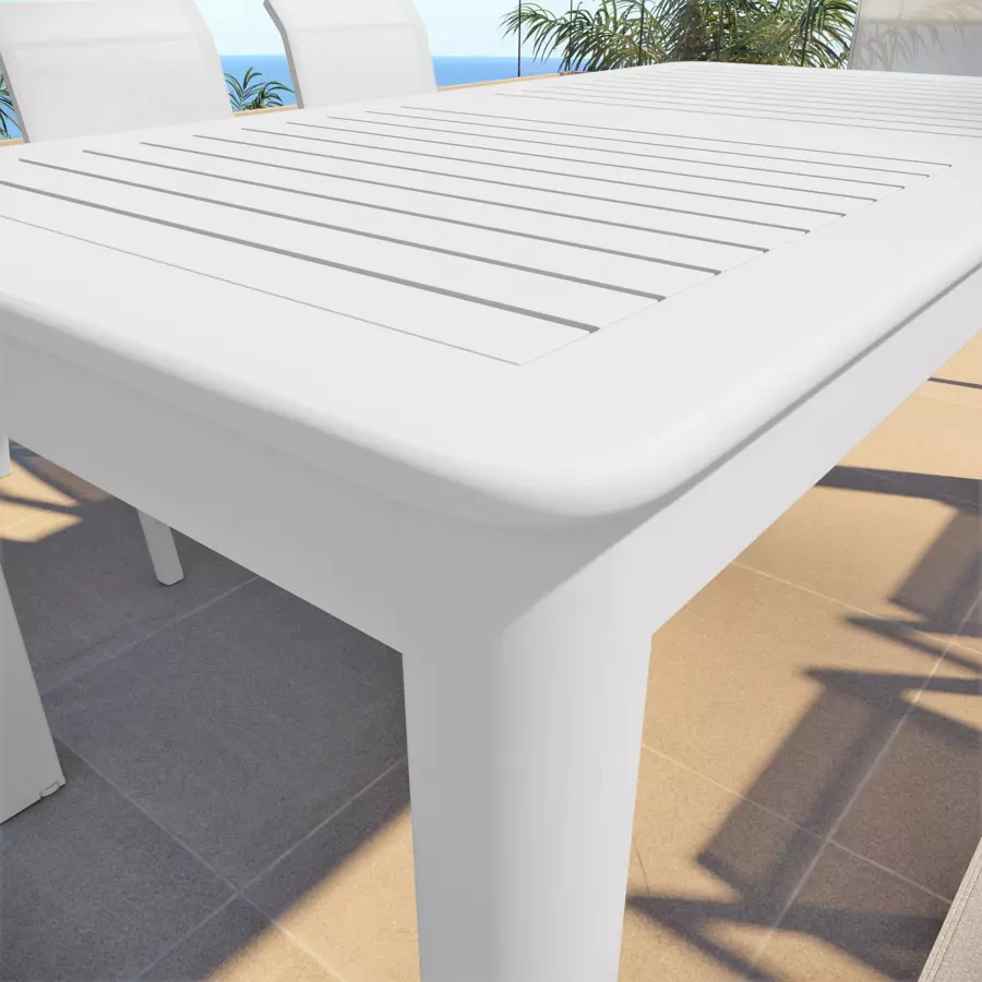 Table de jardin extensible 10 places Verona (280 x 95 cm) - Blanche 4