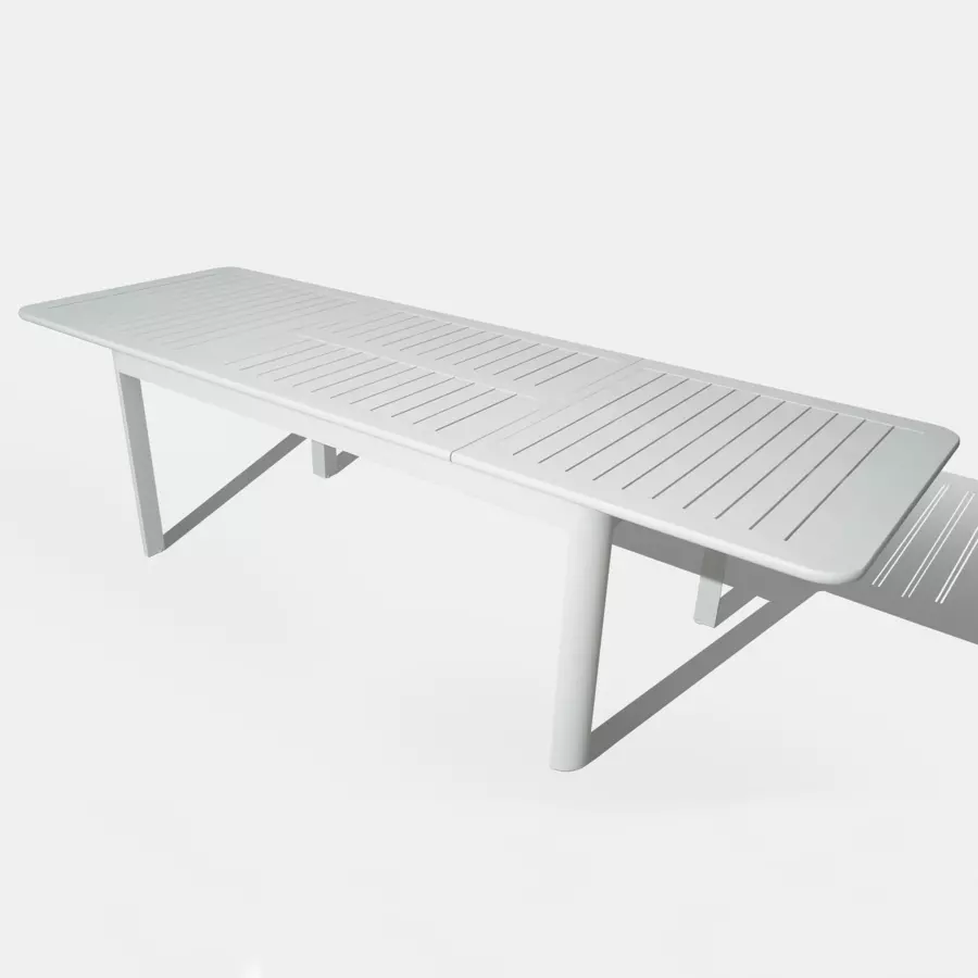 Table de jardin extensible 10 places Verona (280 x 95 cm) - Blanche 5