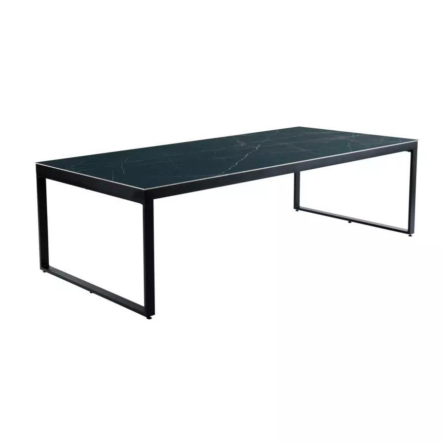 Mesa de jardín 10 personas Aluminio/Cerámica Kore (240 x 120 cm) - Negro/Negro jaspeado 5