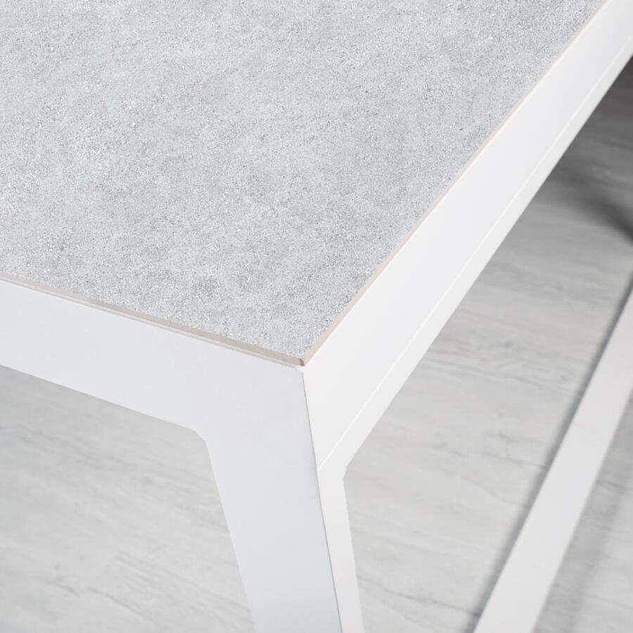 Table de jardin 12 places Aluminium/Céramique Kore (260 x 120 cm) - Blanc/Gris clair 4