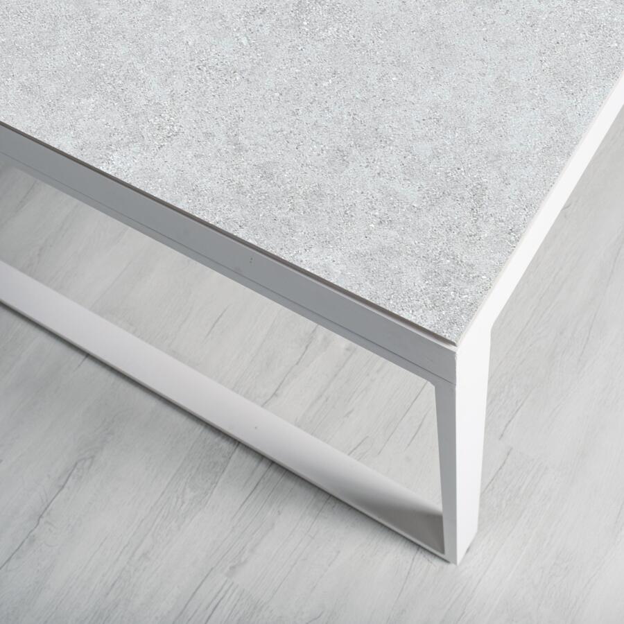 Table de jardin 12 places Aluminium/Céramique Kore (260 x 120 cm) - Blanc/Gris clair 5