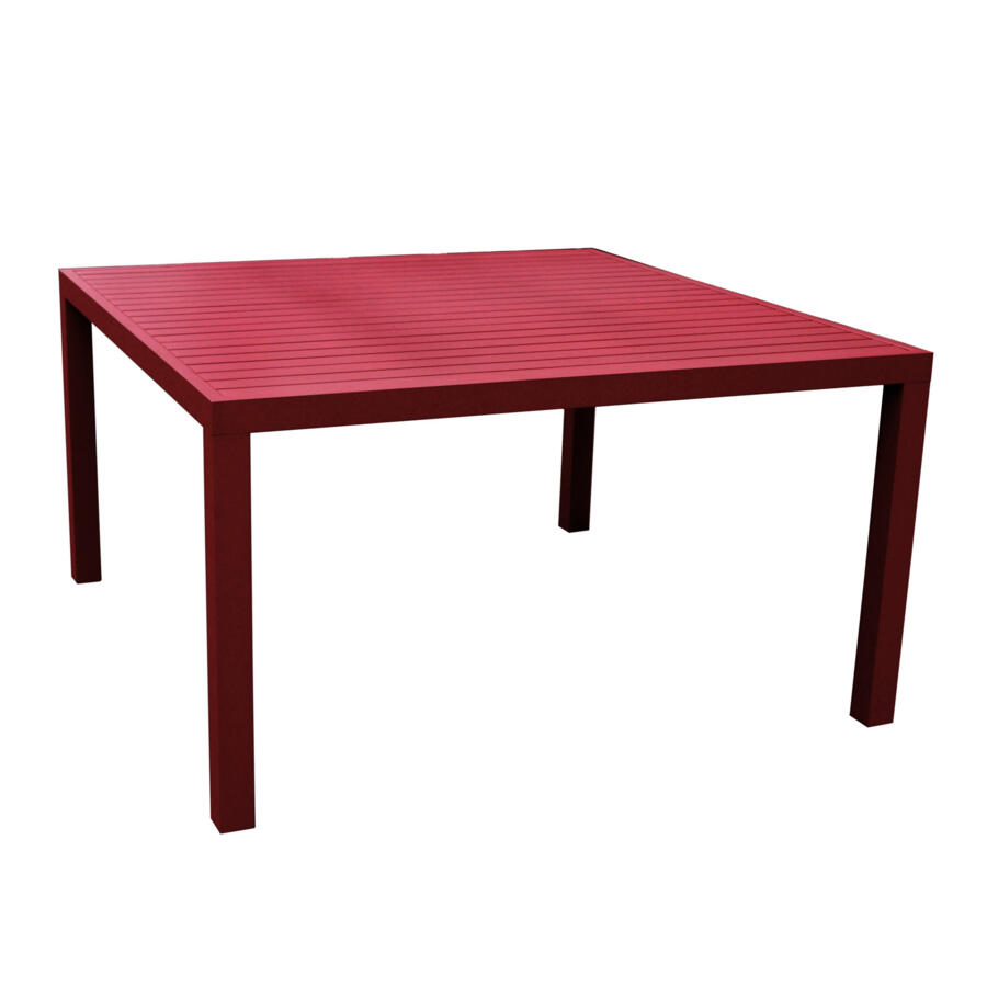 Tavolo da giardino quadrato Alluminio Murano (136 x 136 cm) - Rosso 4