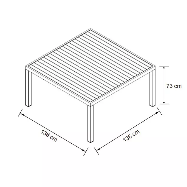 Table de jardin 8 places Aluminium Murano (136 x 136 cm) - Rouge 5
