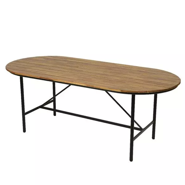 Table de jardin 8 places en bois Cadiz (200 x 90 cm) - Naturel 4