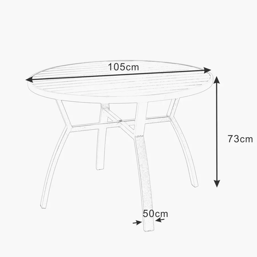 Tuintafel 5 personen Aluminium Murano (D105 cm) - Wit 4